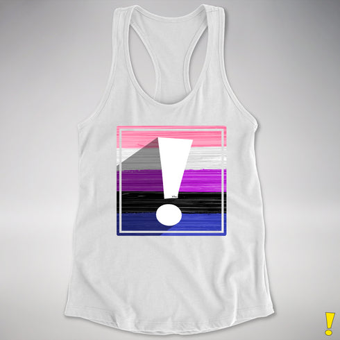 Genderfluid Pride Flag Exclamation Point Racerback Tank